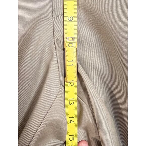Baroni Couture Men 100% Wool Dress Pants Sand 44L Flat Front Classic Fit Luxury - Picture 12 of 14